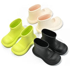 Women's New Style Fashion Rain Boots Waterproof Short Garden Ankle Shoes for Summer and Winter Anti-Slip Soft Material