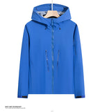 Men's Insulated Windbreaker  Rain Shell Jacket Waterproof Lightweight Softshell Hooded With PVC for Hiking