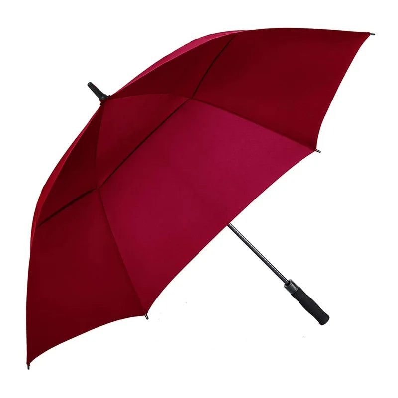 Double-Layer 30''* 8K Straight Golf Umbrella 130CM Windproof Business Rain Umbrella Air Vents Fabric Material Promotional