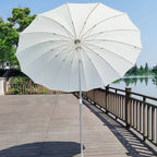 Portable 16-Bone Fiber Large Garden Umbrella Outdoor Beach Sunshade With Windproof & Waterproof Function Fabric Material