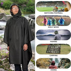 Adult PVC Rain Poncho Windproof Long Jacket Waterproof Rain Gear Hiking Emergency Camping Available XL XXL XXXL Logo