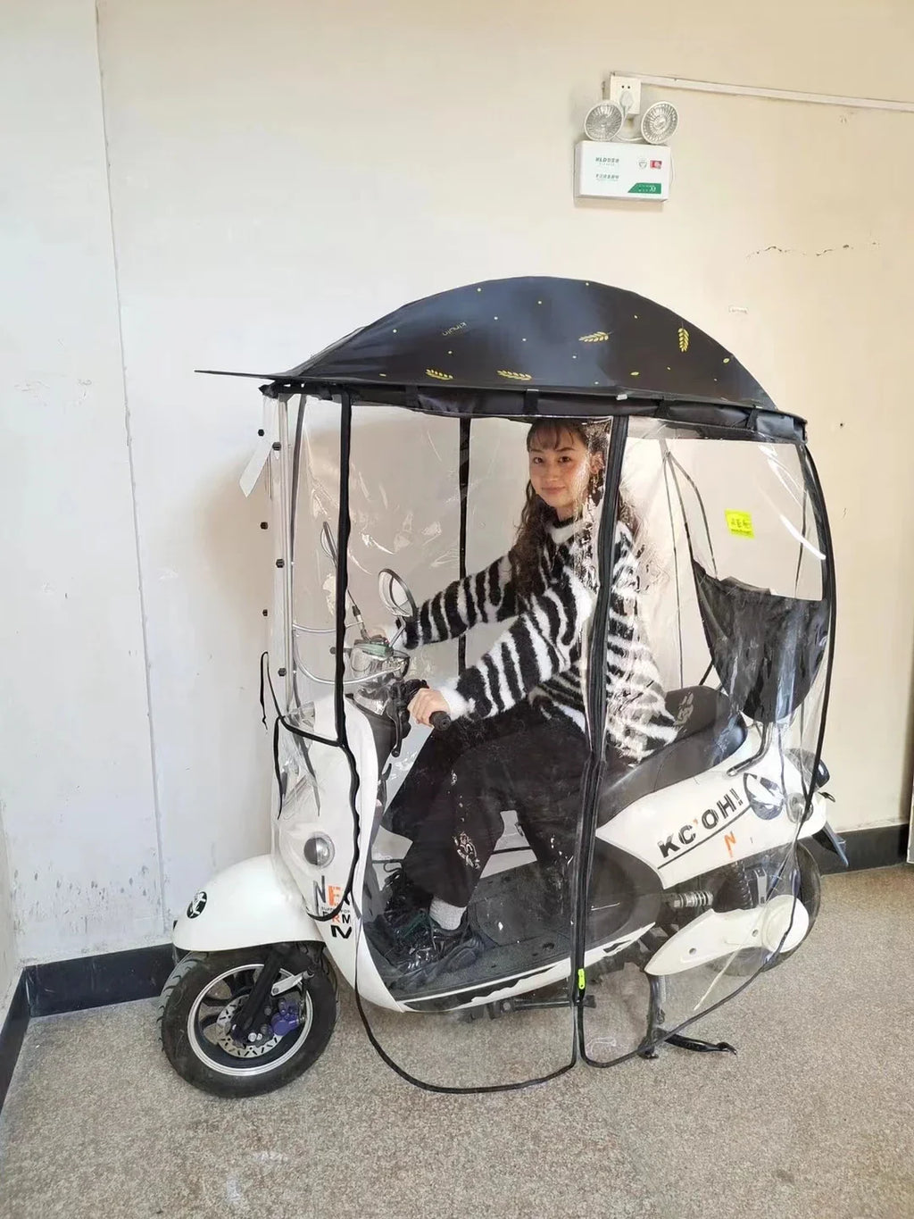 Full Cover Sun Shade Rain and Dust Proof Umbrella for Motorcycles and Electric Vehicles