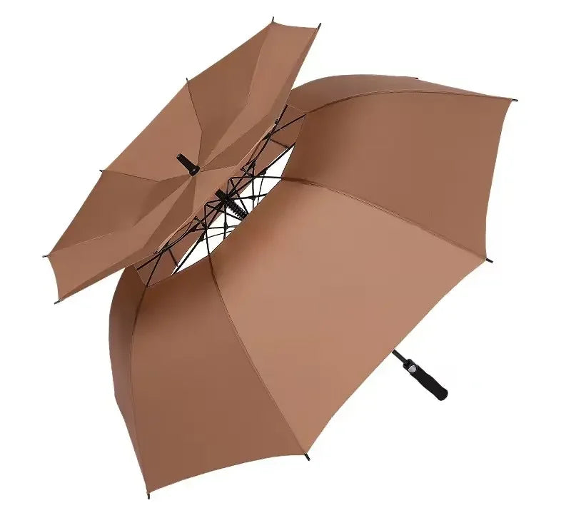 Modern Extra Large Oversize Double Canopy Golf Umbrella Automatic Open With Stick Windproof and Waterproof Design for Travel