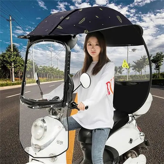 Motorcycle Rain Cover Semi-Closed Umbrella Canopy Awning Universal Motor Scooter Umbrella Mobility Sun Shade Rain Cover Main image