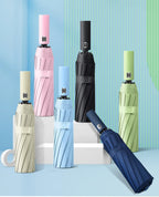 24 Ribs Custom logo 12k 3 Folding Umbrella Automatic Open and Close Sun and Rain Umbrella for Outdoor