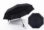 115cm 3 Folding Double Layer Golf Umbrella With air Vents Rainy and Sunny Automatic Umbrella