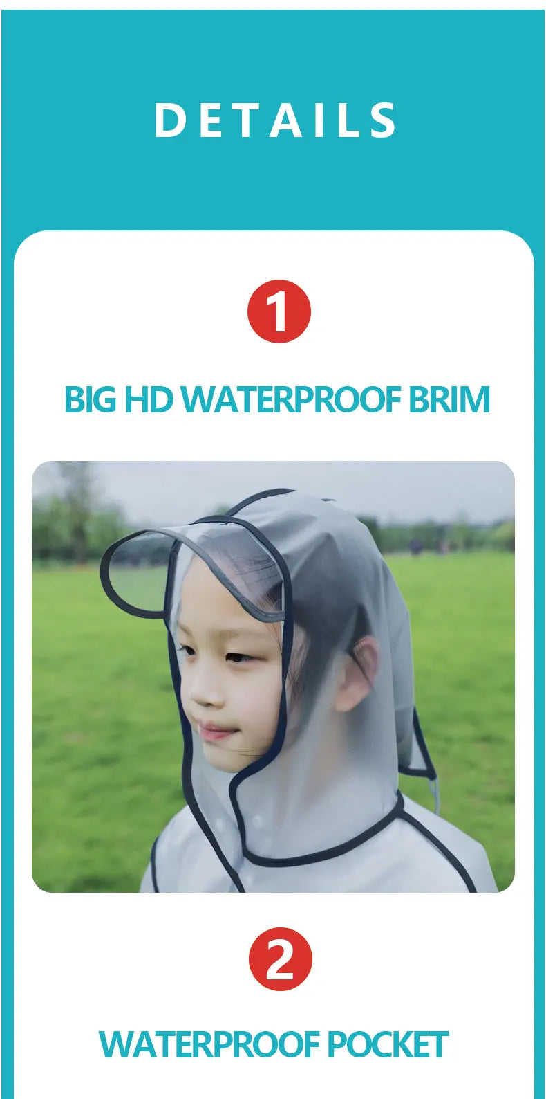 Custom Eco-Friendly Kids Raincoat Durable PVC Material Waterproof Rainwear Logo Print Windproof XXL Rain-proof Pants Walking