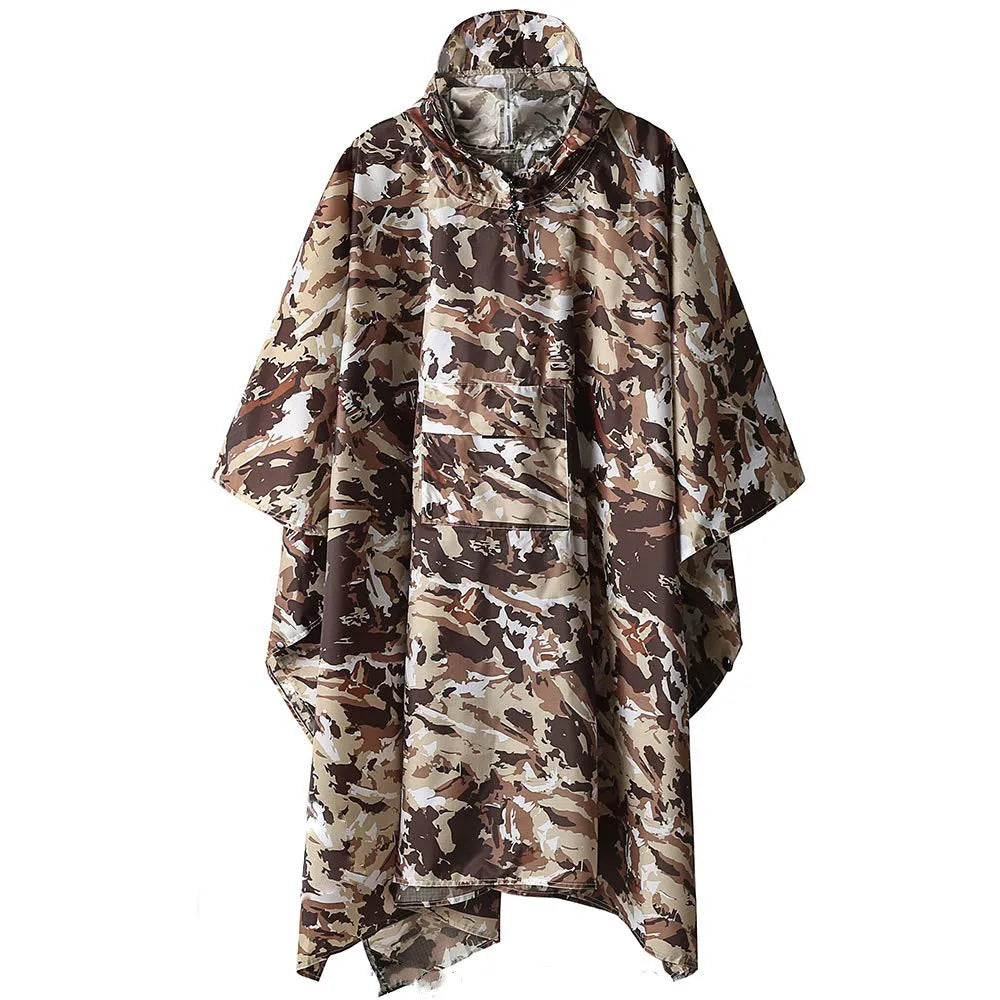 ODM OEM Waterproof  Custom Printing Design Rain Cape  Raincoat Ripstop Tactical Outdoor Use Rain Cover Multifunction Poncho Main image
