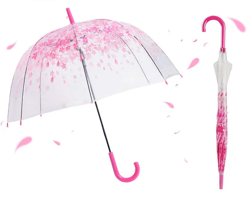 Transparent Dual-Purpose Large Automatic Long Handle Umbrella Windproof Rainproof Man Woman Style Fabric Material Popular Cheap