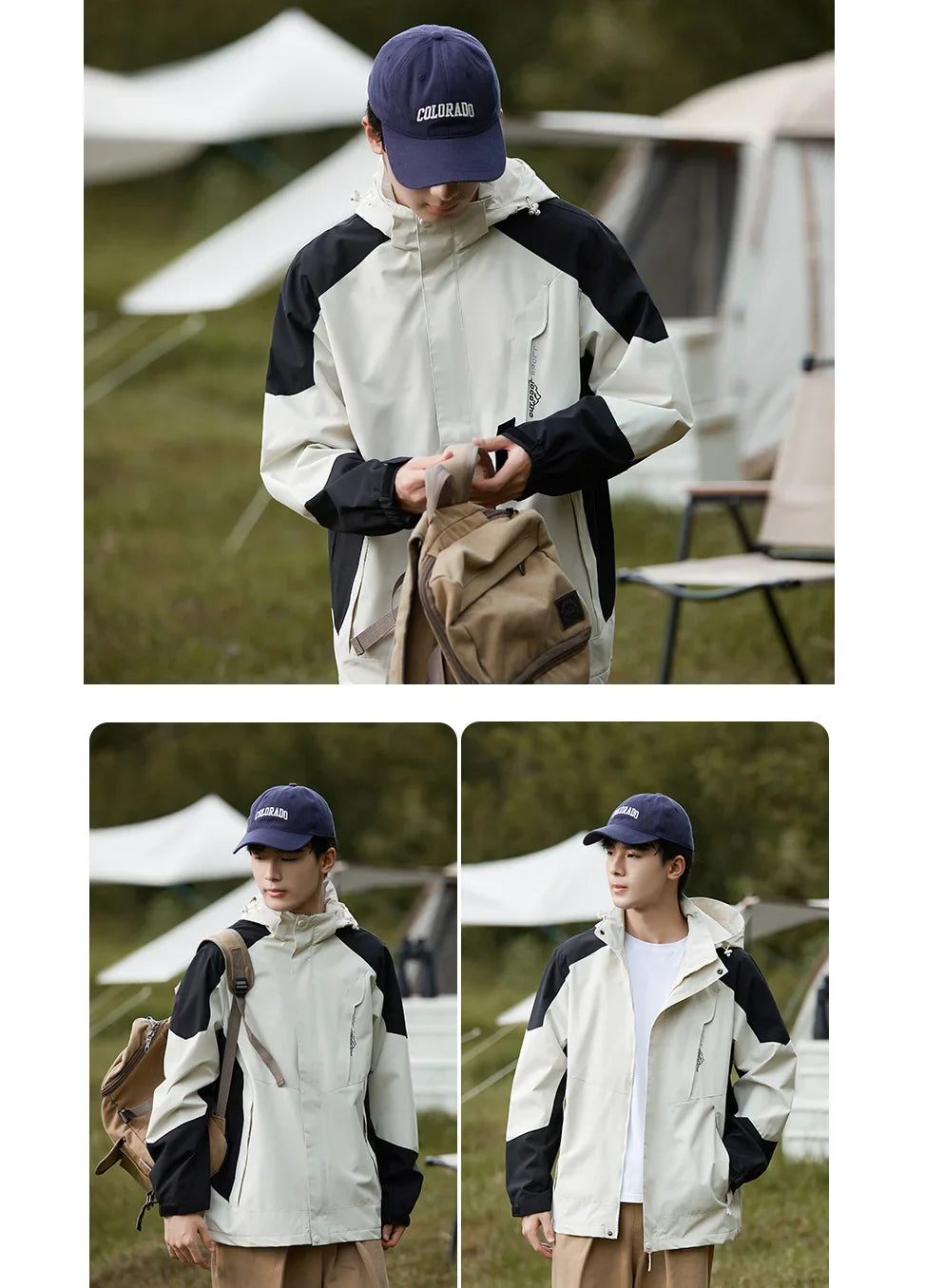 Jacket for Men and Women Outdoor Three in One Jacket for Couples Climbing Mountains, New Windproof Mountaineering Clothes Secondary image