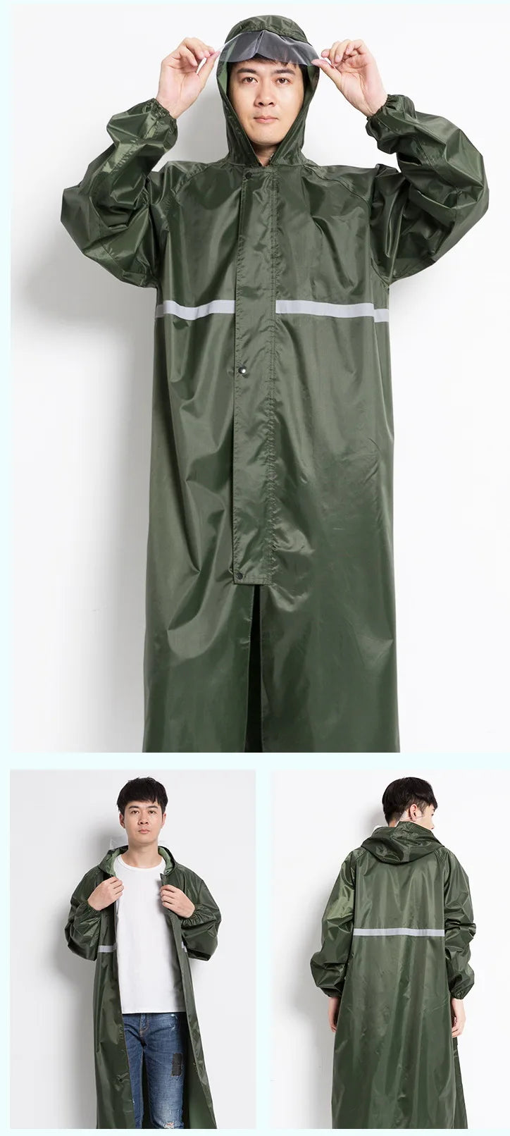 Long PVC Raincoat Custom Design Emergency Poncho Waterproof Suit for Men