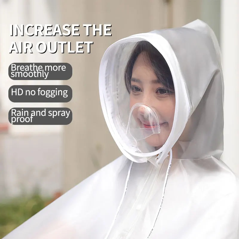 Hot Selling Factory Supply Portable Reusable EVA Rain Cape Poncho for Adults for Travel and Cycling Rainy Day Usage