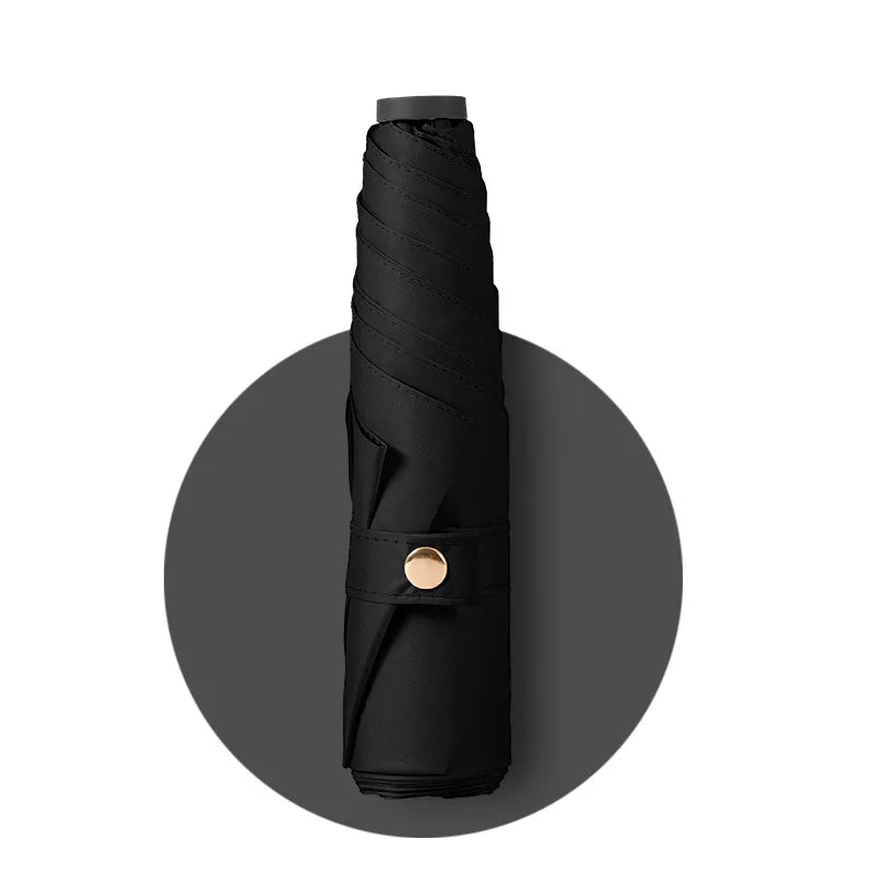 Ultra Light Carbon Fiber 3 Folding Pencil Umbrella UV Coating UPF50+ Black Pongee 190T Rubber Handle Mini Adults Beach Use