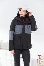 High-End Polyester Outdoor Hardshell Jacket for Men and Women Thick Warm Fleece Ski Suit With Printed Logo for Travel and Tours