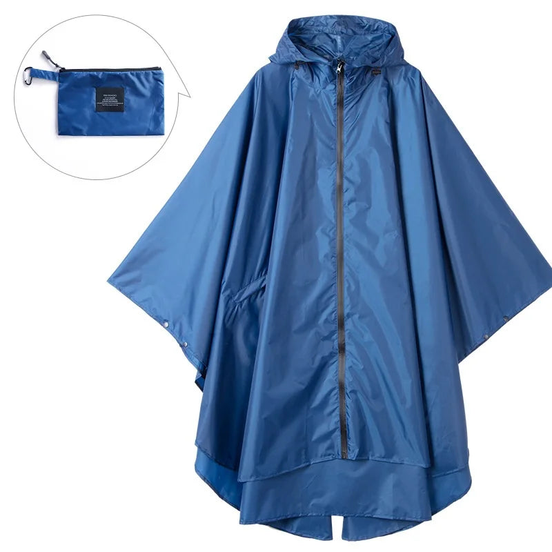 Hot Sale Fashionable Adult Rain Poncho Custom Waterproof Windproof Pongee Raincoat Reflective Hood One Fits Boys Girls Work
