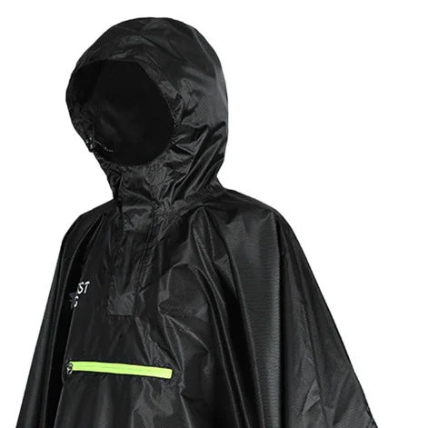 Custom Designed Waterproof Breathable Polyester Rain Cape  Hood Motorcycle Raincoat Folded In's Own Pocket
