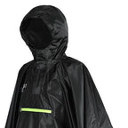 Custom Designed Waterproof Breathable Polyester Rain Cape  Hood Motorcycle Raincoat Folded In's Own Pocket