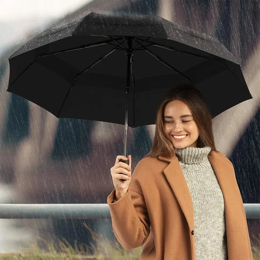 Automatic Open Sunproof Golf Umbrella High Quality Business Gift Grey Umbrella Portable 3 Folding Rain Umbrellas Secondary image