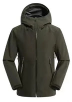 Men's Softshell Jacket With Hood Fleece Lined Windbreaker Lightweight Waterproof Jackets for Hiking