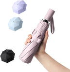 23-Inch Large Size Full Automatic 3-Folding Umbrella 10 Rainproof UV Proof Pongee Fabric Metal Plastic Logo Adults Traveling