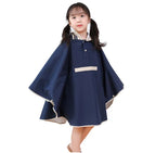 Children's Raincoat, Boys and Girls, With Backpack Space, Long Children's Fashionable Cape and Poncho