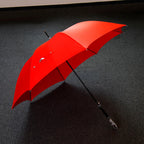 Fashionable New Invention Straight Umbrella With Black Canopy Plastic Dog Animal Head Handle Custom Logo Printing Rain Umbrella