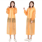 Factory Price EVA Women Poncho Hooded Ladies Waterproof Long Translucent Raincoat Adults Rain Coat