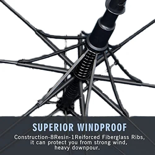 34-Inch Double Canopy Golf Umbrella Large Size 210T Vented Wind Gusset Sun & Windproof Business Style Fabric Pongee for Adults