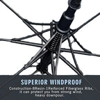 34-Inch Double Canopy Golf Umbrella Large Size 210T Vented Wind Gusset Sun & Windproof Business Style Fabric Pongee for Adults