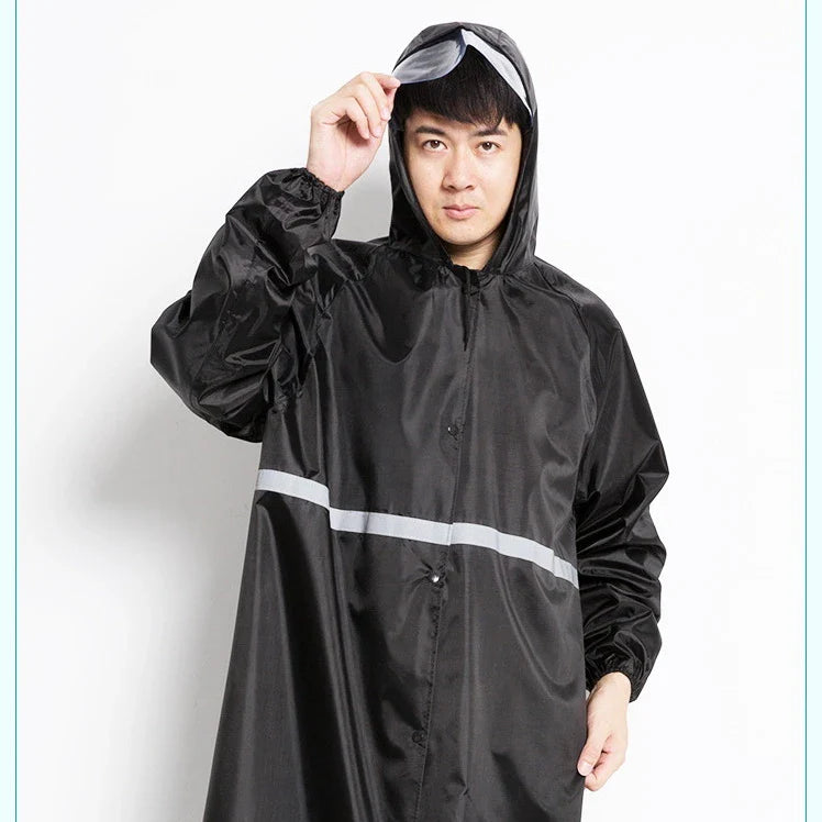 Motorcycle Raincoats  Long Reflective Customs Poncho One-piece Waterproof Rain Coat for Adult Main image