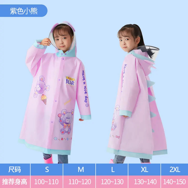 Hot Selling Modern Cartoon EVA Custom Raincoat for Students Fashionable Waterproof Poncho for Children's Outdoor Activities