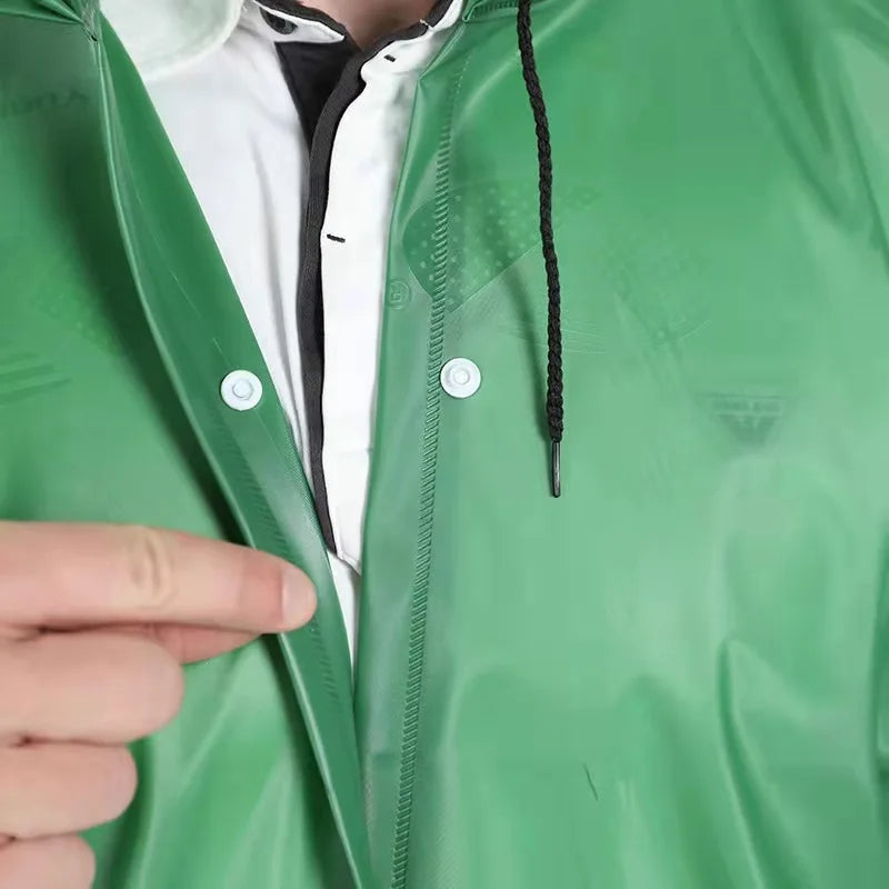 Factory Price Reusable Pvc Hooded Raincoat Waterproof Windproof Long Raincoat Long Rain Jacket