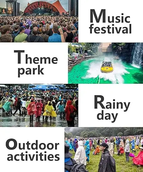 Waterproof EVA Raincoat Poncho for Adults Reusable Windproof Emergency Rainwear Hood Drawstring One Pocket Rainwear Men Women