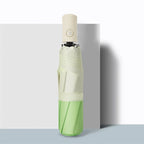 Korean Japanese Ins Small Fresh Ladies Umbrella Three Folding Customized Logo Two Color Stitching Plastic Handle Business 6K