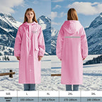 Adult Double Layer Raincoat With Warm Velvet Lining Logo Hooded Waterproof Reflection Tape Outdoor Travel Riding Rain Boys Girls