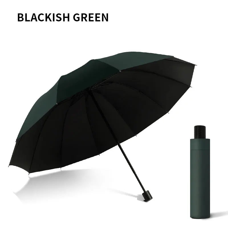 Black Manual Open Umbrella With UV Coating 8K Ribs Windproof Waterproof for Outdoor Use in Summer-Payung Sombrillas Paraguas