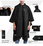 3 in 1 Raincoat Suit EVA Cloth Raincoat Waterproof Poncho Logo Decoration Hat Rain Jacket Outdoor Activity Hiking Made Polyester