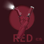 Classic Three-folding LED Umbrella Handle Flashlight Coating Fully-automatic Plastic With Automatic Open Close Anti-uv Black 500