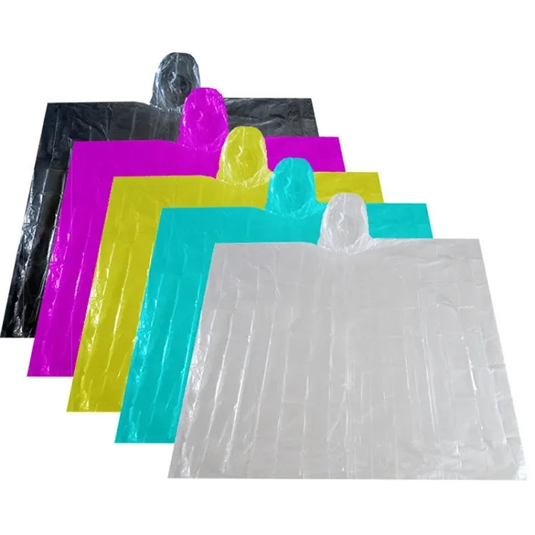 Factory Disposable Drawing Hood Fashion Assorted Colors Rain Poncho Disposable Raincoat Main image