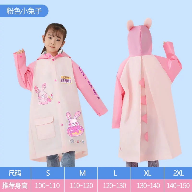 Hot Selling Modern Cartoon EVA Custom Raincoat for Students Fashionable Waterproof Poncho for Children's Outdoor Activities Secondary image