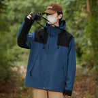 New Arrival Fashionable Hooded Rain Jacket Waterproof Polyester and PU Material for Hiking and Traveling Couple Raincoat