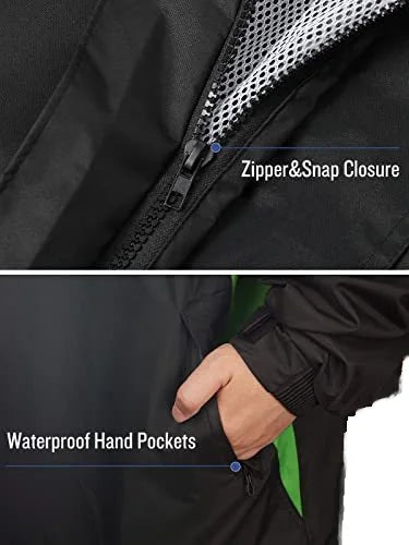 High Reflective Waterproof Cycling Raincoat Suit Hood Jacket Pants Rain Coat Visible Protection Riders Rain Cape for Motor Cycle