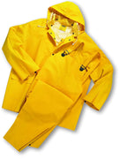 Reflective Yellow Heavy-duty Waterproofed Raincoats With Working Bib Pants Overalls