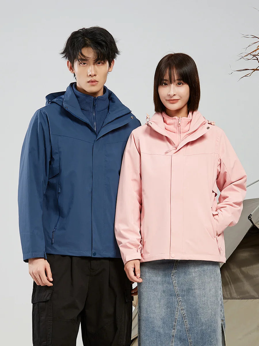 DuPont  3 in 1 Storm Jacket Men's Jacket Women's Waterproof Jacket Warm Outdoor Work Clothes Custom logo Rain Coat Secondary image