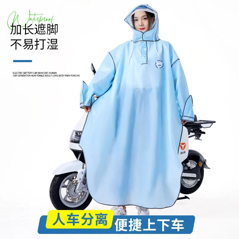 Thickened EVA Waterproof Motorcycle Scooter Raincoat Windbreaker Long Rain Coat Customized logo