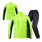 Nylon Waterproof Rain Coat Motorcycle Raincoat Weight Rain Jacket Rain Suits Pants Raincoat Hooded Fluorescent Green