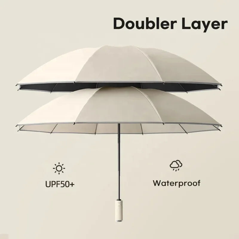 Men's Windproof Reverse Folding Automatic Umbrella Strong Double-Layer Inverted Rain Umbrella for Travel for Women Secondary image