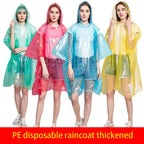 Custom Portable Clear Plastic Poncho for Adults Rain Jacket With Hoods Sleeves for Women Men for Hiking New Condition Made EVA