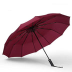 Factory 25 Inch 3-Folding Polyester Umbrellas High Quality Handle With UV Coating 12 Rib Design Fully-Automatic for Wholesale