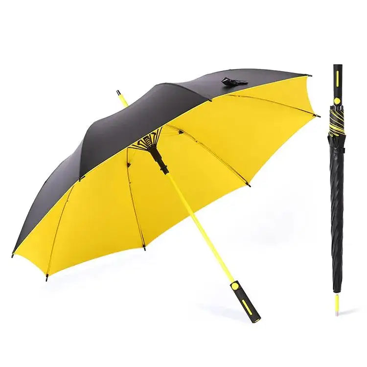 High-End Windproof Fabric Golf Umbrella Double Layer Unique Colors Travel Business Promotion Advertise Straight Rain Umbrella Main image